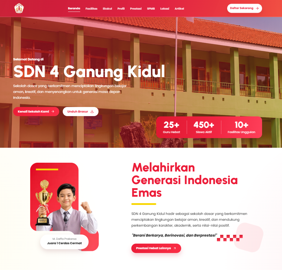 Screenshot website Website Sekolah SDN 4 Ganung Kidul - Website Sekolah oleh dibikinin