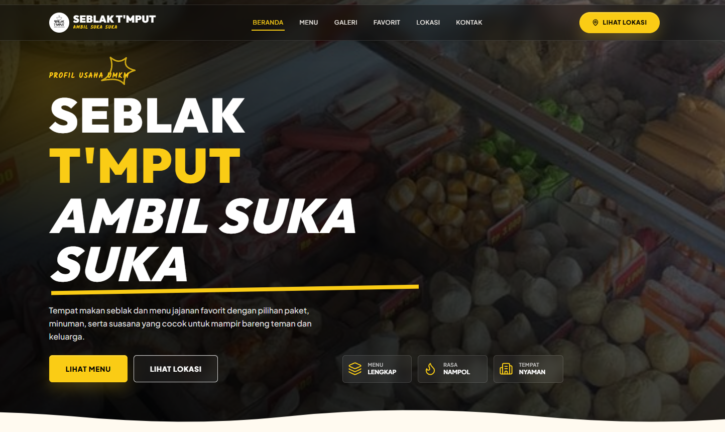 Screenshot website Website UMKM Seblak - Website UMKM oleh dibikinin